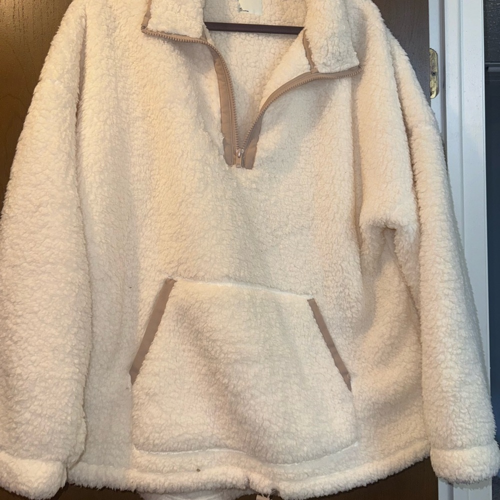 SO Cream Sherpa Half-Zip Jacket